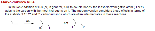 Markovnikov's Rule.