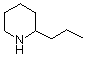 Skeletal structure of coniine, a 2-propylpiperidine with a ring NH amine group