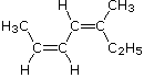 Bond-line 2,4-hexadiene showing the two double-bond geometries to assign an E/Z configurational prefix