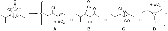 Q49: cyclic sulfinate ester undergoing retro reaction losing SO2; answer choices A-D