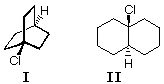 Two tertiary bicyclic chlorides: I bridged bicyclic chloride, II decalin-type ring-fusion chloride