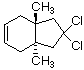 Bicyclic decalin-type structure with two ring-fusion methyls and a CCl2 (gem-dichloro) carbon