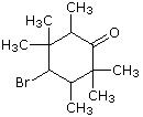 2-bromo-tetramethylcyclohexanone with two adjacent gem-dimethyl groups and a bromine