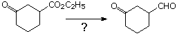 Transformation of 3-oxocyclohexanecarboxylic acid (ester) to 3-oxocyclohexanecarbaldehyde